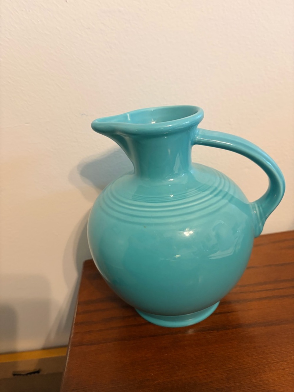 Fiestaware Turquoise Carafe Pitcher 60oz Retired Shape HLC USA Post-86 Art Deco